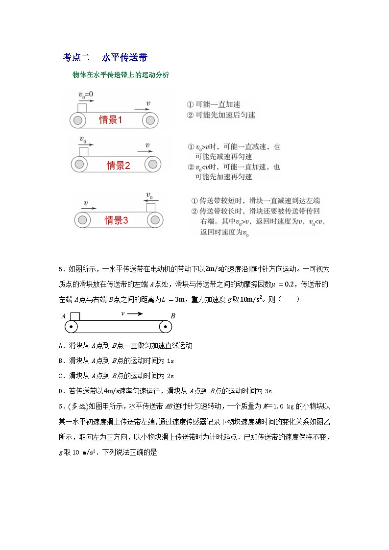 高考物理一轮复习核心考点突破练习专题20传送带模型动力学分析（原卷版）第3页