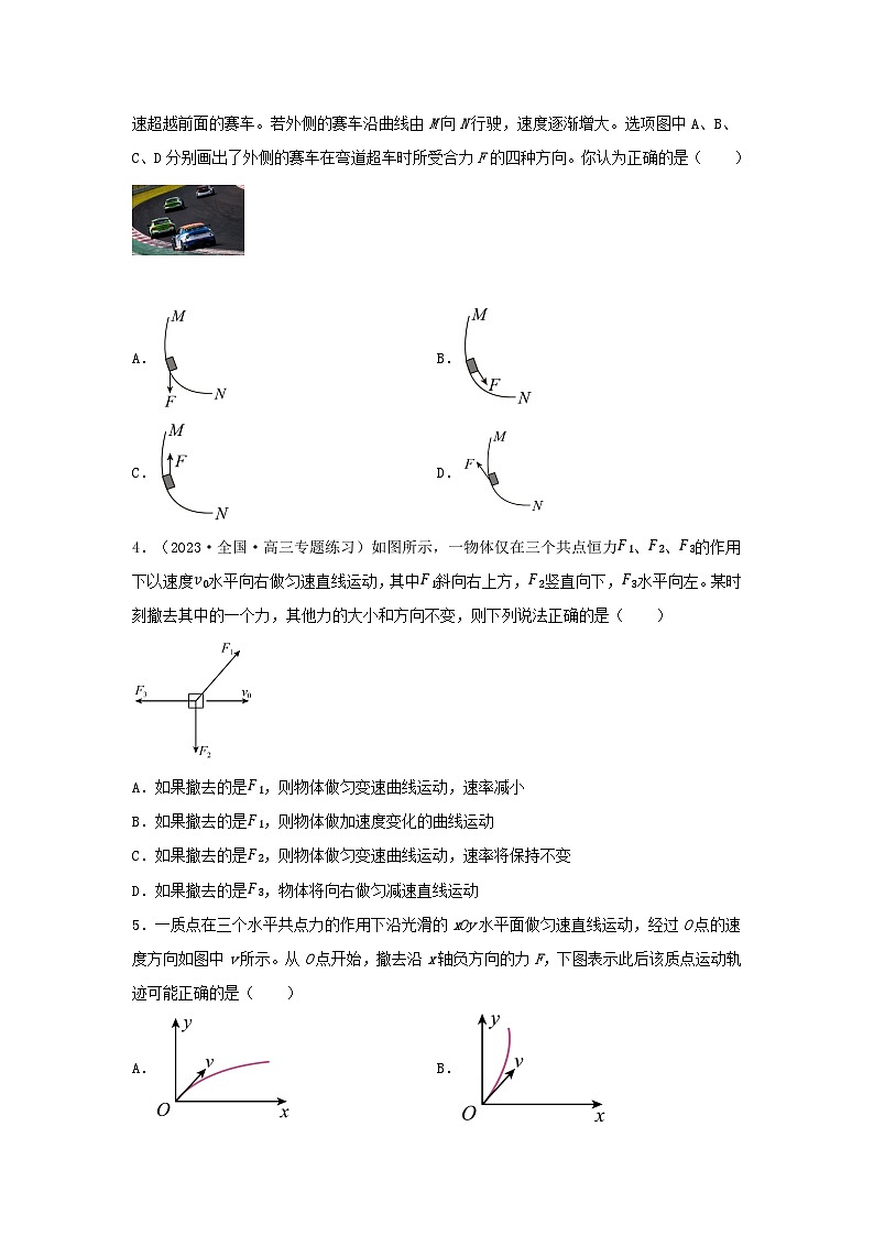 高考物理一轮复习核心考点突破练习专题23曲线运动 运动的合成与分解（原卷版）第2页