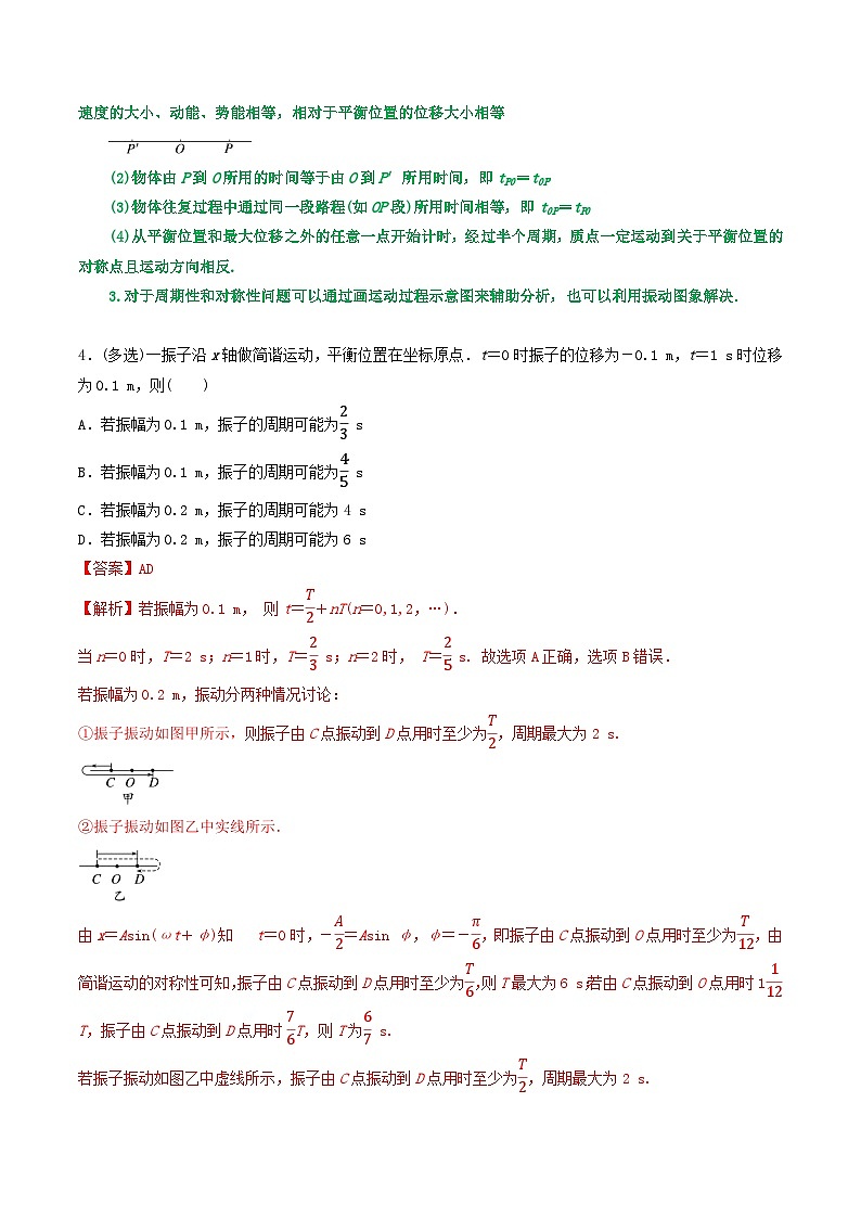 高考物理一轮复习核心考点突破练习专题46简谐运动（解析版）第3页