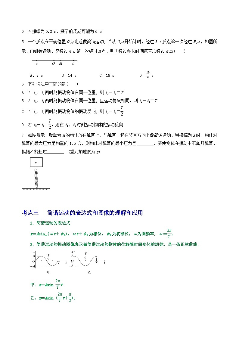 高考物理一轮复习核心考点突破练习专题46简谐运动（原卷版）第3页