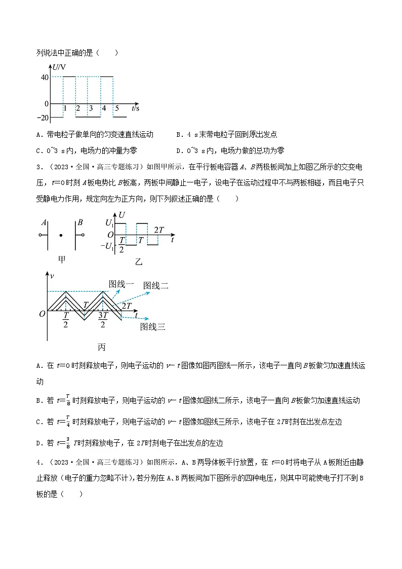 高考物理一轮复习核心考点突破练习专题55带电粒子(体)在电场中的运动之交变电场（原卷版）第2页