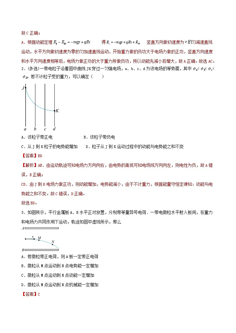 高考物理一轮复习核心考点突破练习专题56电场中功能关系的综合应用（解析版）第2页
