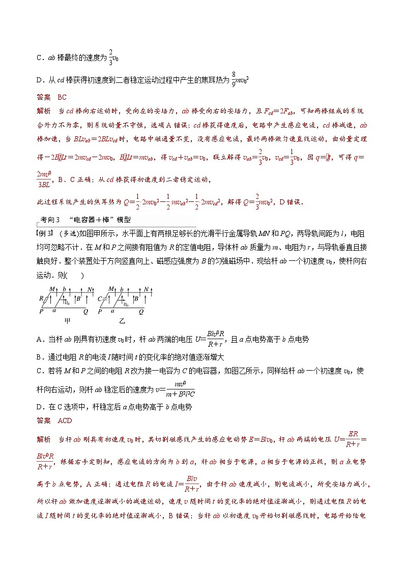高考物理三轮冲刺 考前适应练习二十五　动量观点在电磁感应中的应用（解析版）第2页