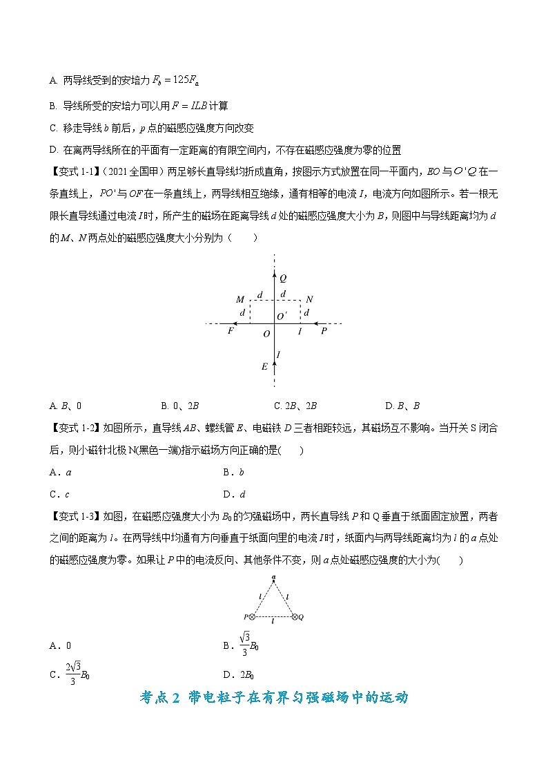 高考物理二轮复习热点题型归纳与变式演练专题10：磁场的性质、带电粒子在磁场中的运动(原卷版）第2页