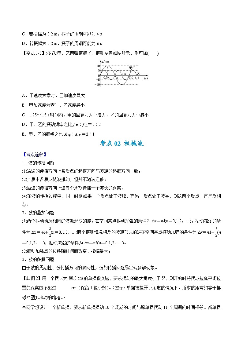 高考物理二轮复习热点题型归纳与变式演练专题14 振动和波（原卷版）第3页