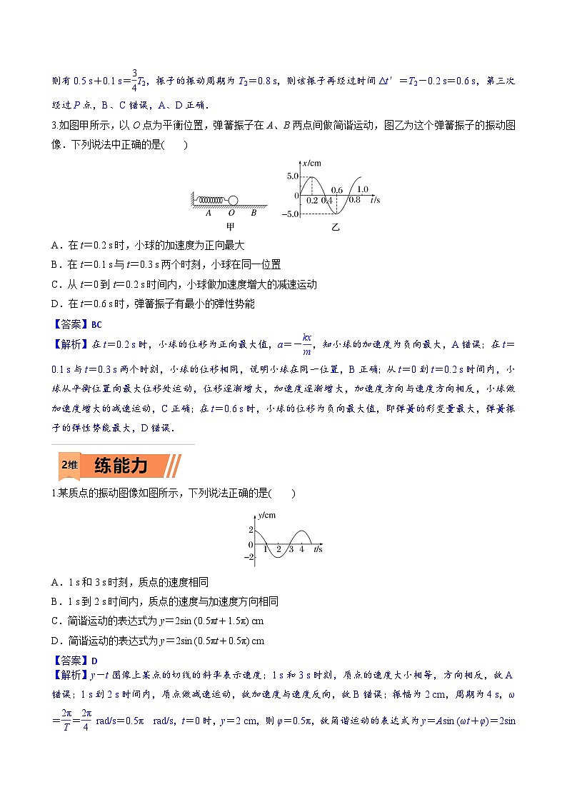 高考物理一轮复习小题多维练习第26练 机械振动（解析版） 第2页