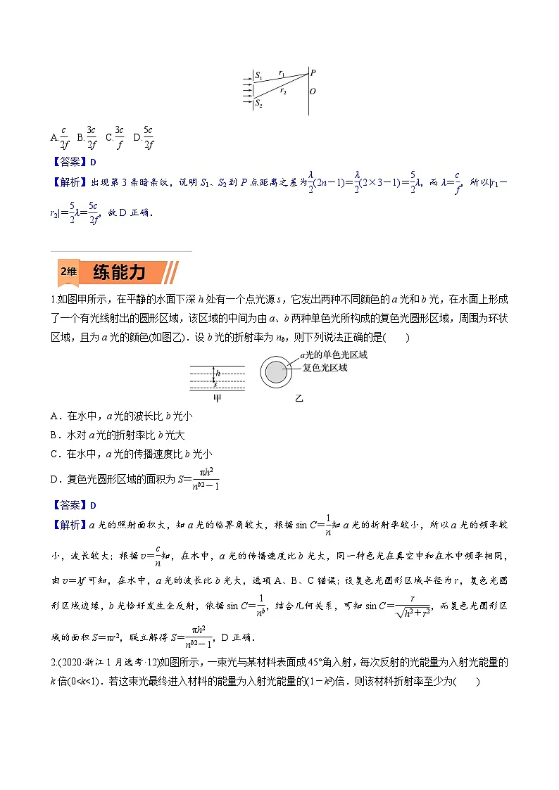 高考物理一轮复习小题多维练习第28练 光、电磁波（解析版）第3页