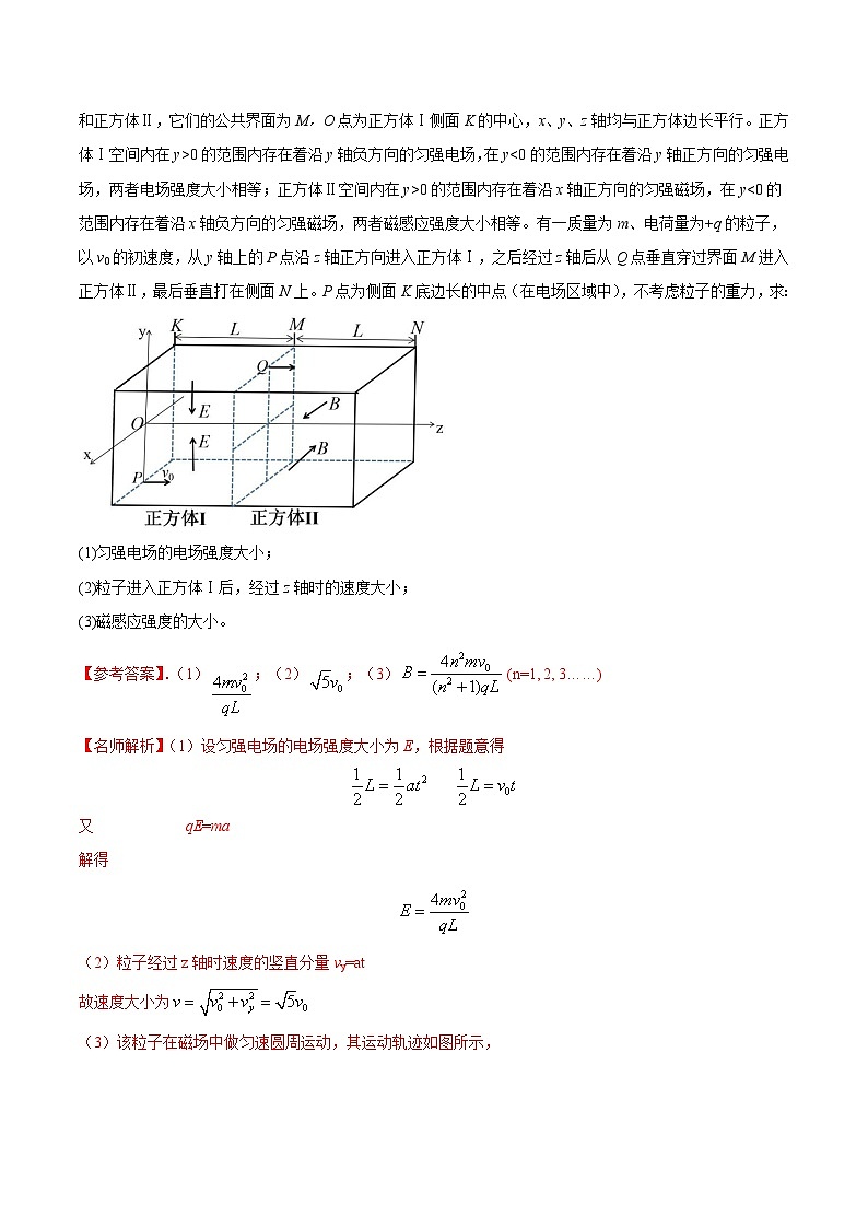 高考物理二轮复习磁场 专项训练专题21 带电粒子在空间电磁场中的运动（解析版）第3页