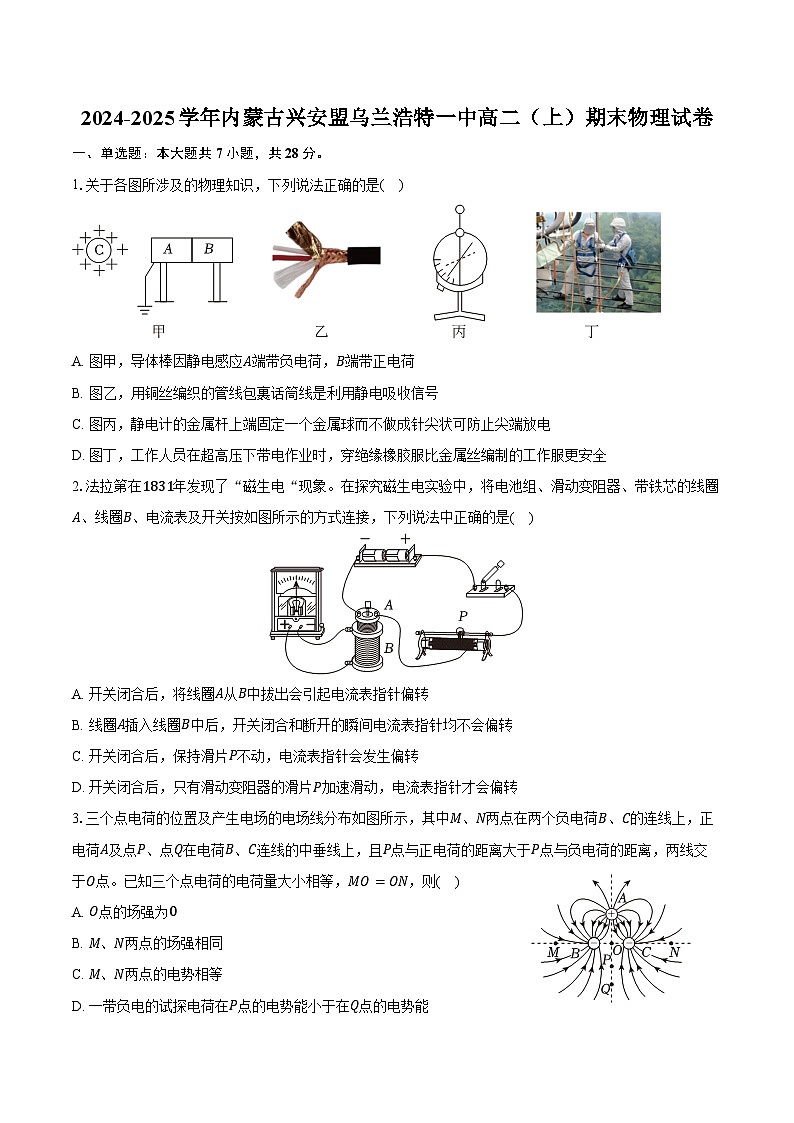 2024-2025学年内蒙古兴安盟乌兰浩特一中高二（上）期末物理试卷（含答案）第1页