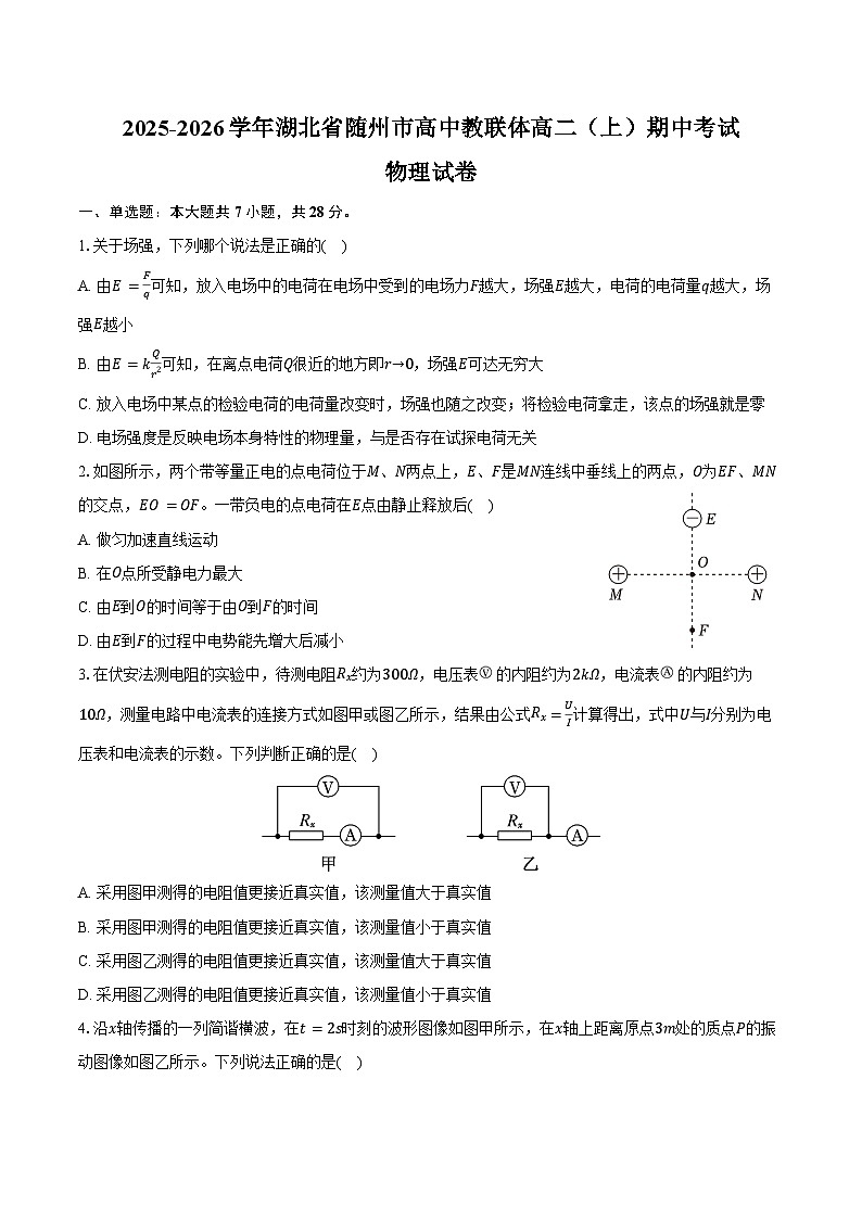 2025-2026学年湖北省随州市高中教联体高二（上）期中物理试卷（含答案）第1页