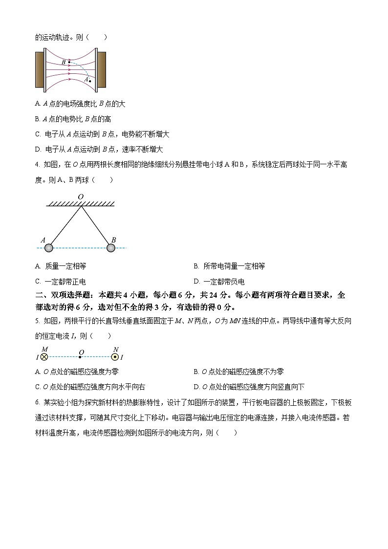 福建漳州市2025-2026学年高二上学期期末教学质量检测物理试卷（试卷+解析）第2页