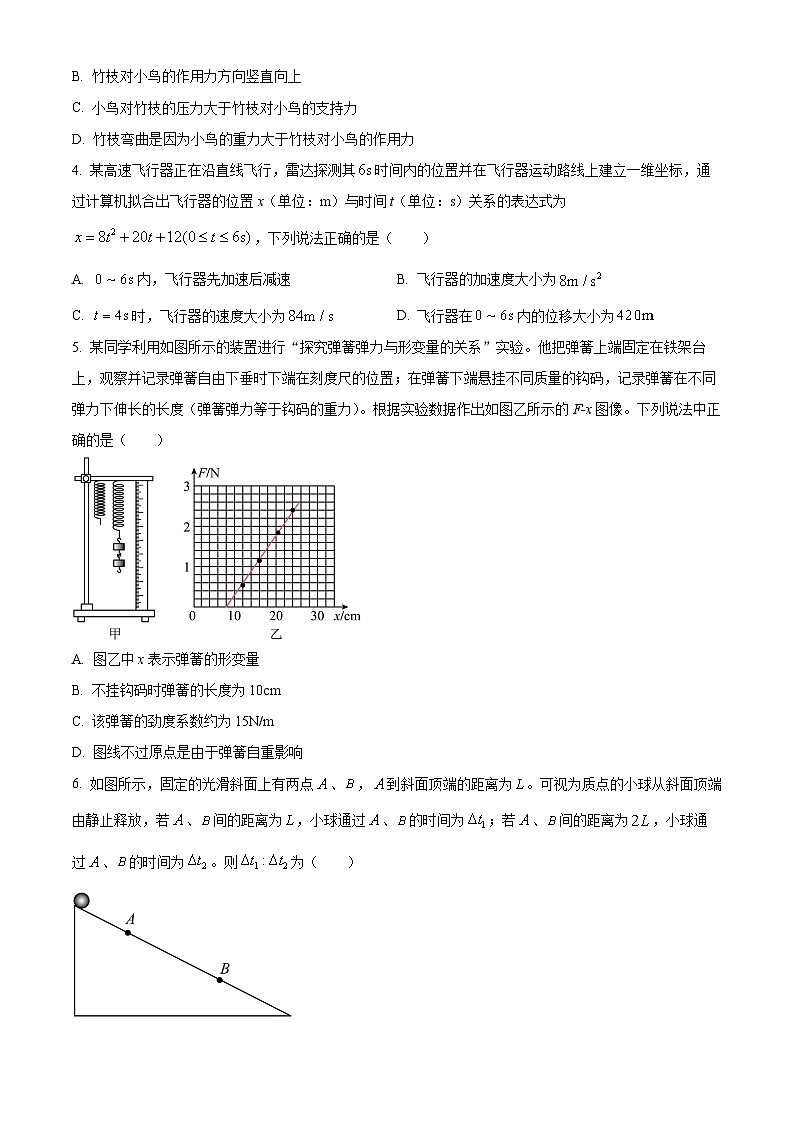 江苏连云港市灌南县2025-2026学年高一上学期期末学业水平质量监测物理试题（试卷+解析）第2页
