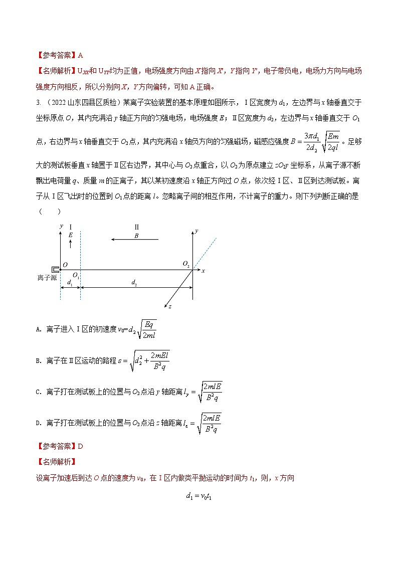 高考物理二轮复习《电场》专项训练专题10  示波器模型（解析版）第2页