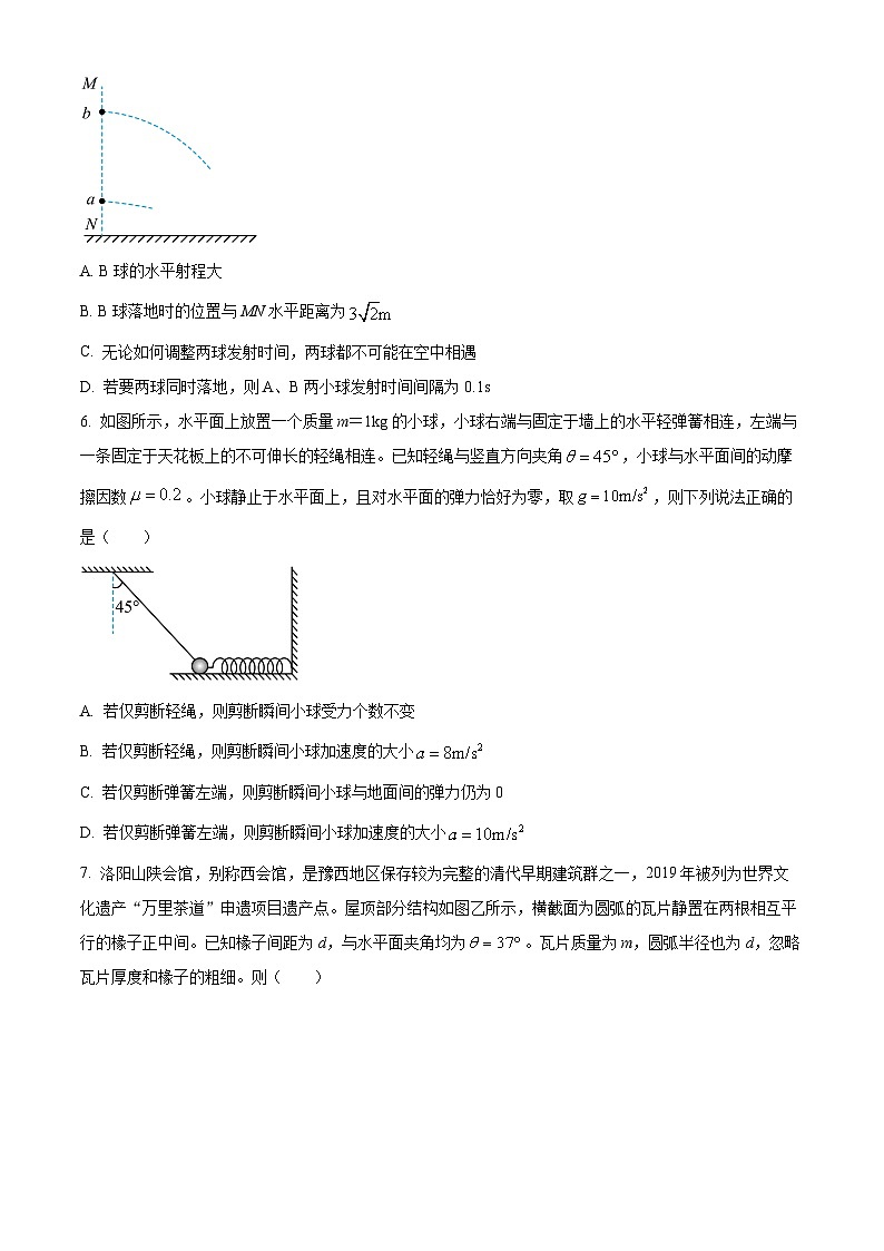 河南洛阳市2025-2026学年高一上学期2月期末考试物理试卷（试卷+解析）第3页