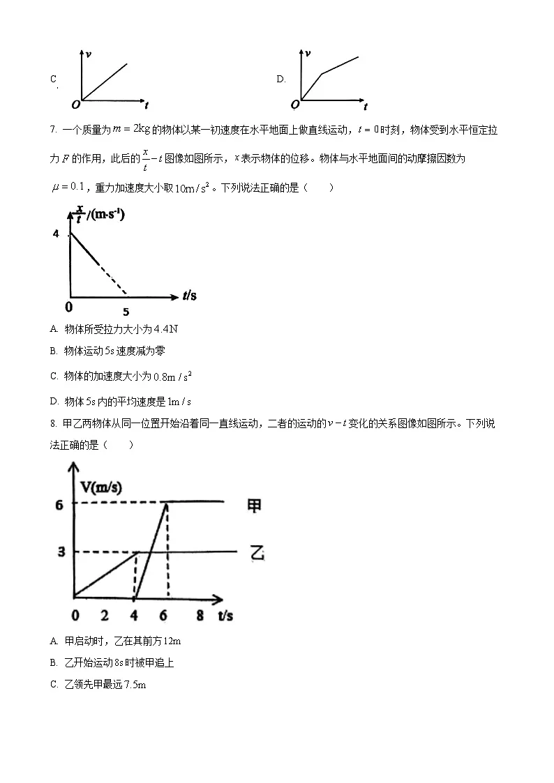 辽宁省七校协作体2025-2026学年高一上学期12月联考物理试题（试卷+解析）第3页