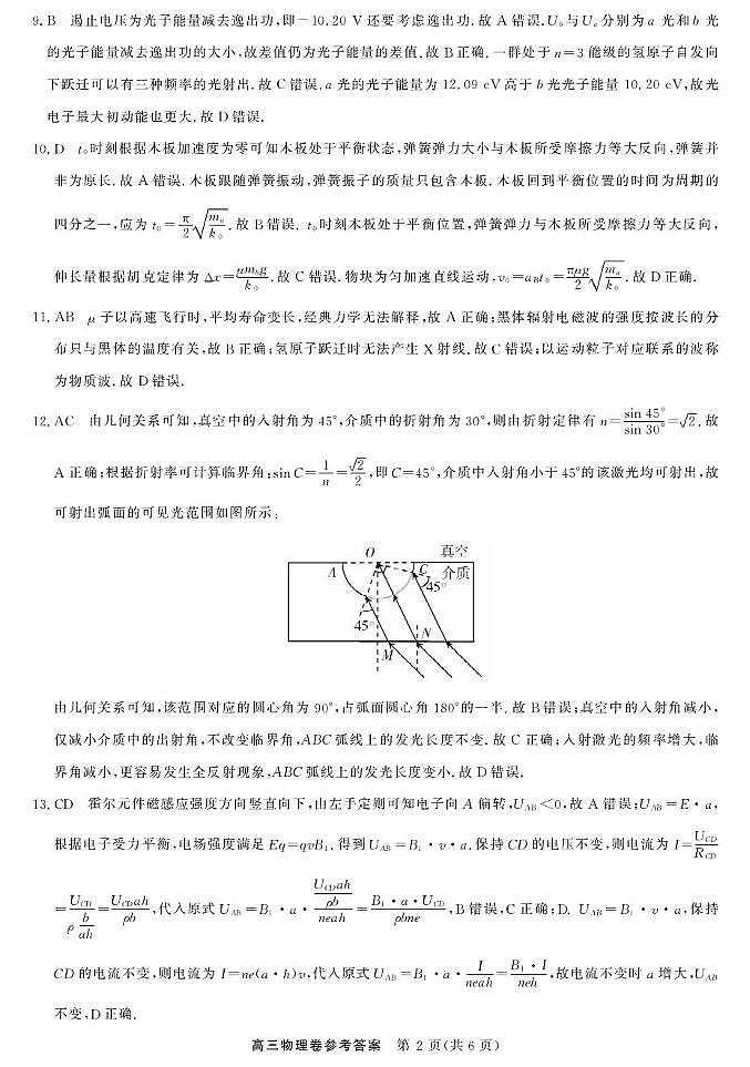 强基联盟高三3月 物理DA第2页