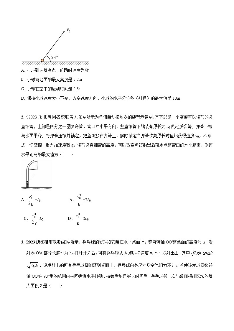 高考物理一轮复习考点通关练习4.4抛体运动极值问题（原卷版）第3页