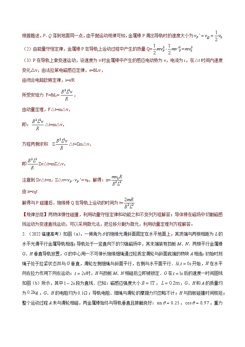 高考物理一轮复习考点通关练习13.9电磁感应+动量（解析版）第2页