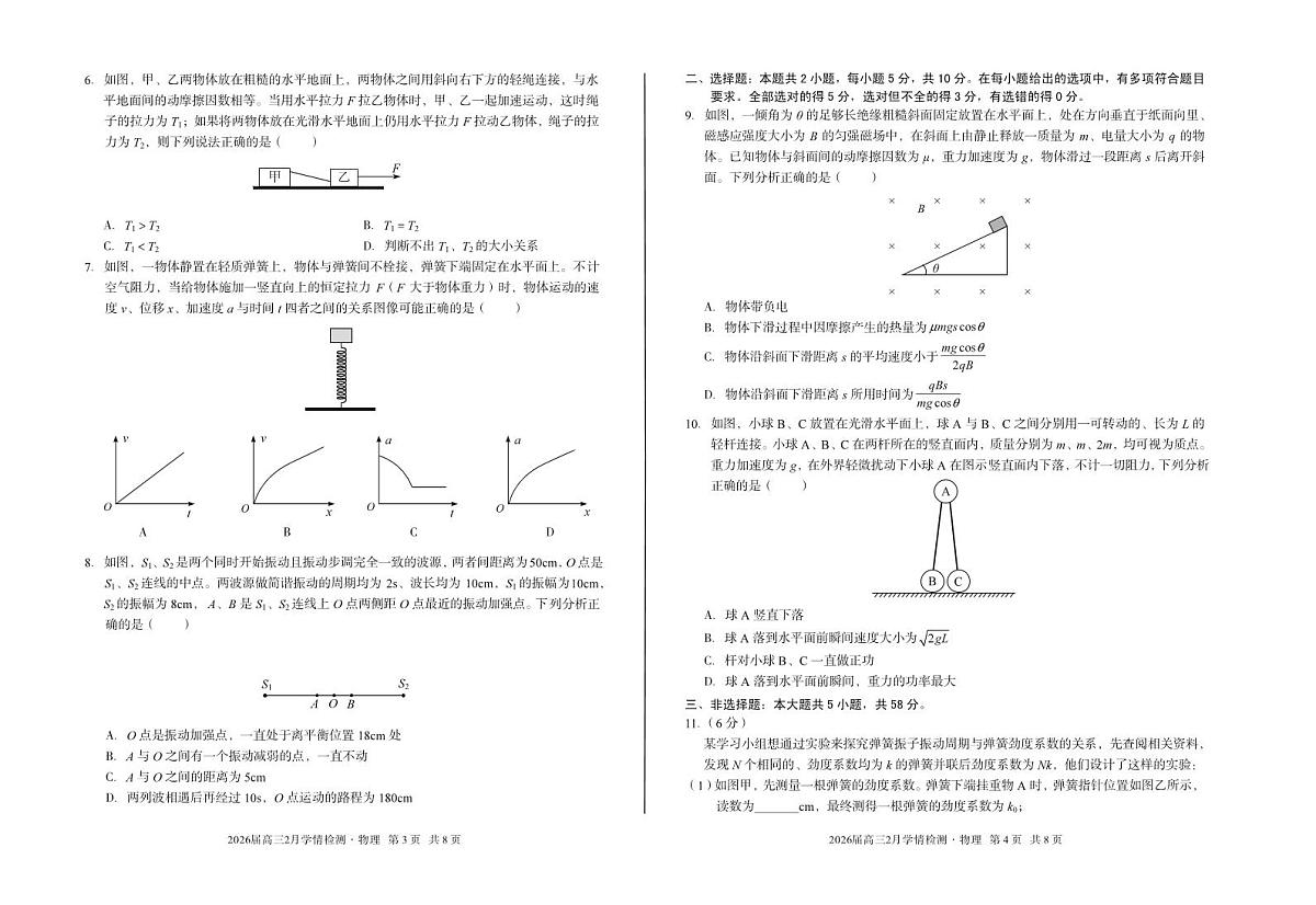 安徽省·A10联盟2026届高三下学期2月学情检测 物理第2页