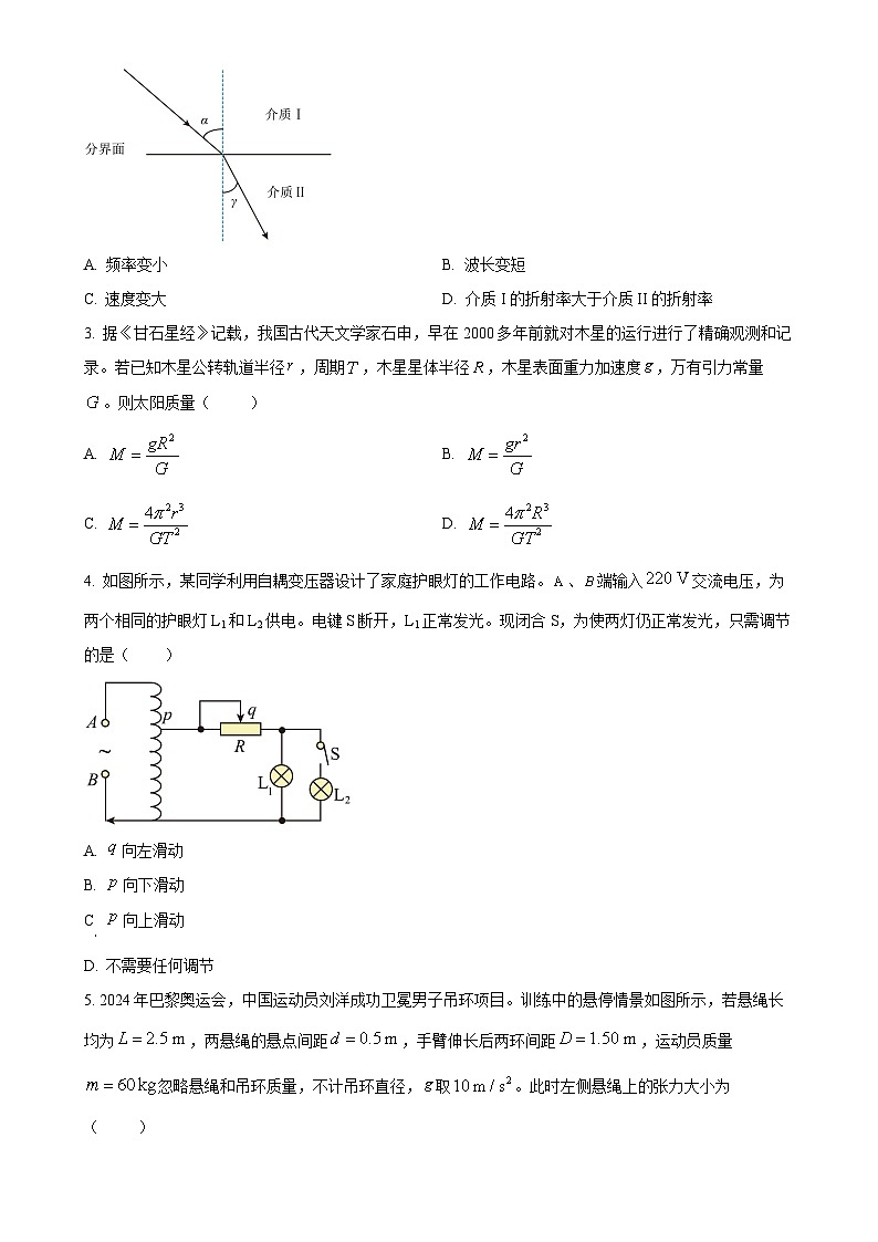 2025届广东省深圳市高三下学期2月一模物理试卷（原卷版）(1)-A4第2页