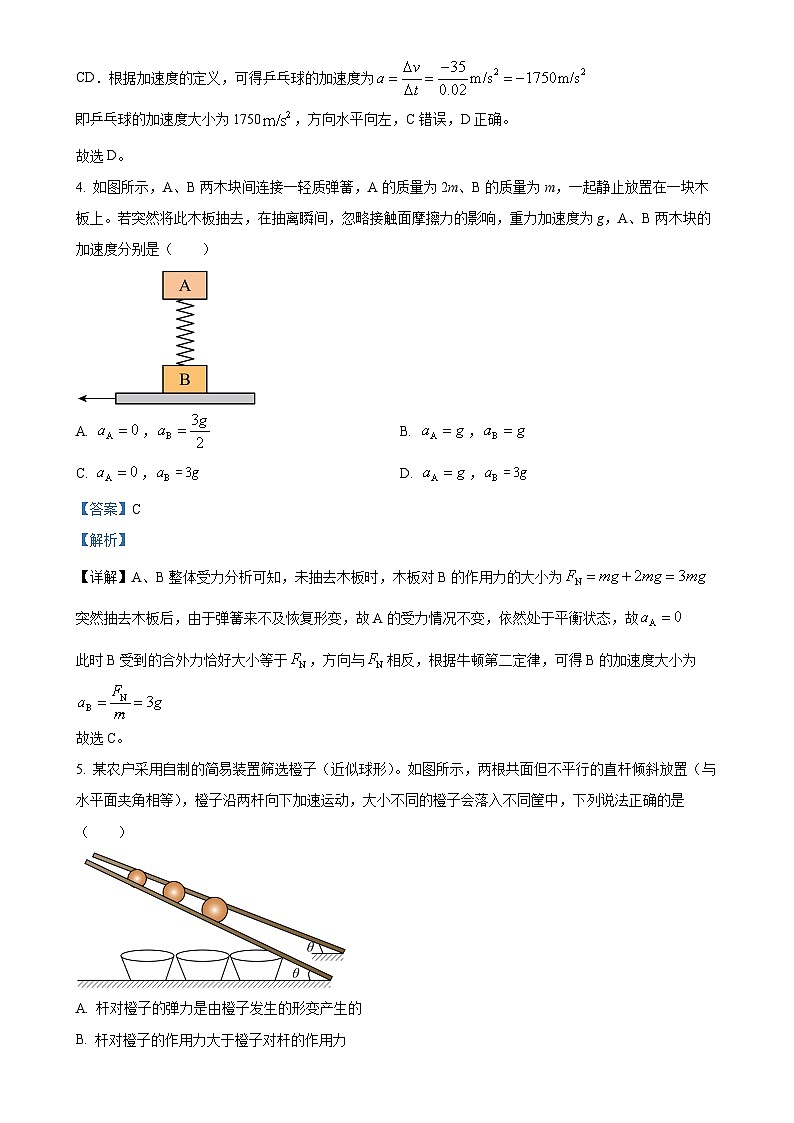 广东省大湾区高一上学期1月期末统一测试物理试题（解析版）-A4第3页
