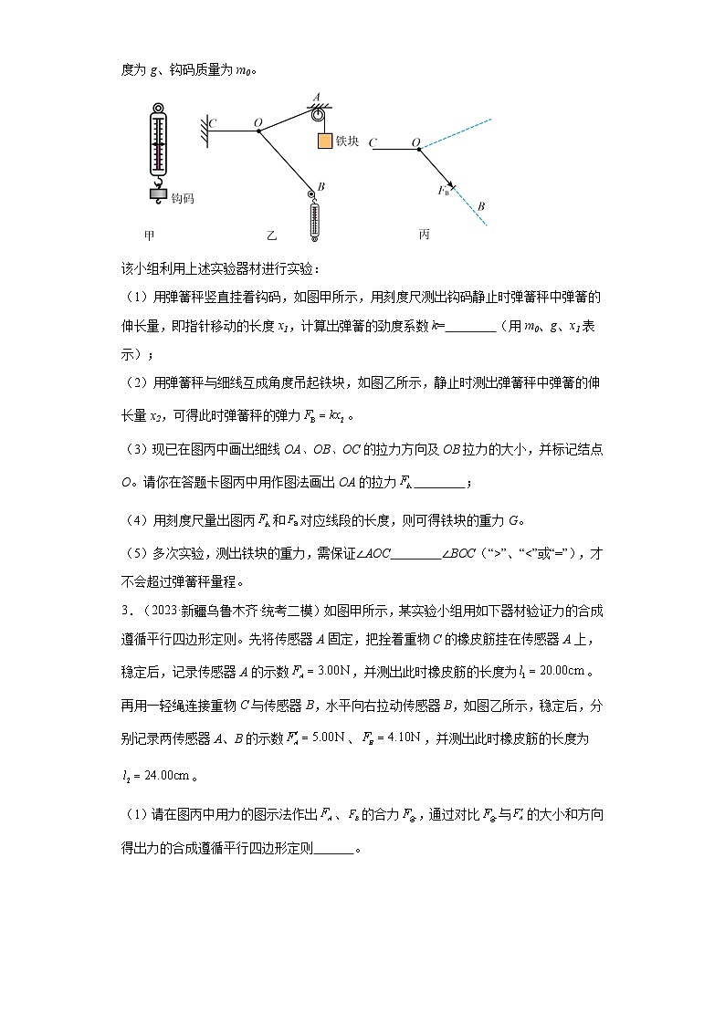 高考物理一轮复习考点巩固练习第11讲 探究两个互成角度的力的合成规律（原卷版）第2页