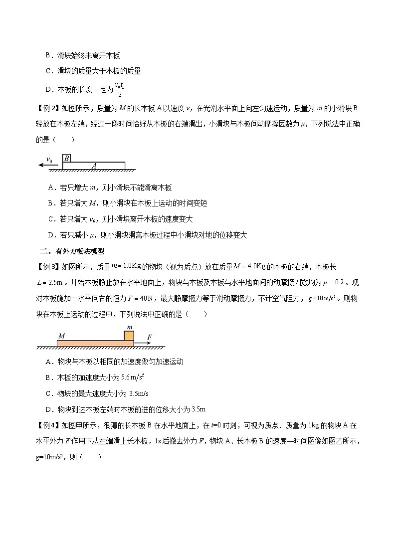 高考物理一轮复习单元综合训练专题19 板块模型（原卷版）第2页