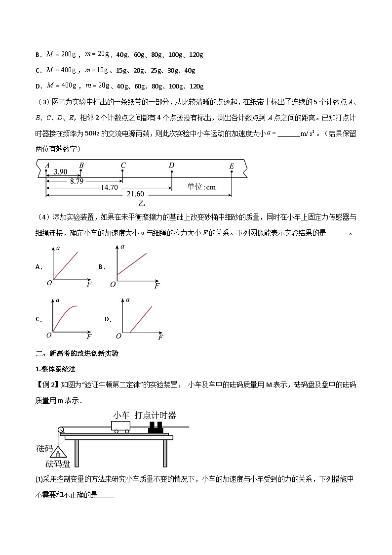 高考物理一轮复习单元综合训练专题20 探究加速度和力、质量的关系（原卷版）第3页