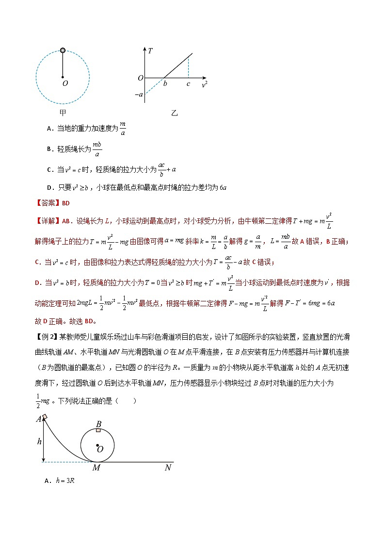 高考物理一轮复习单元综合训练专题25 竖直面内的圆周运动（解析版）第2页