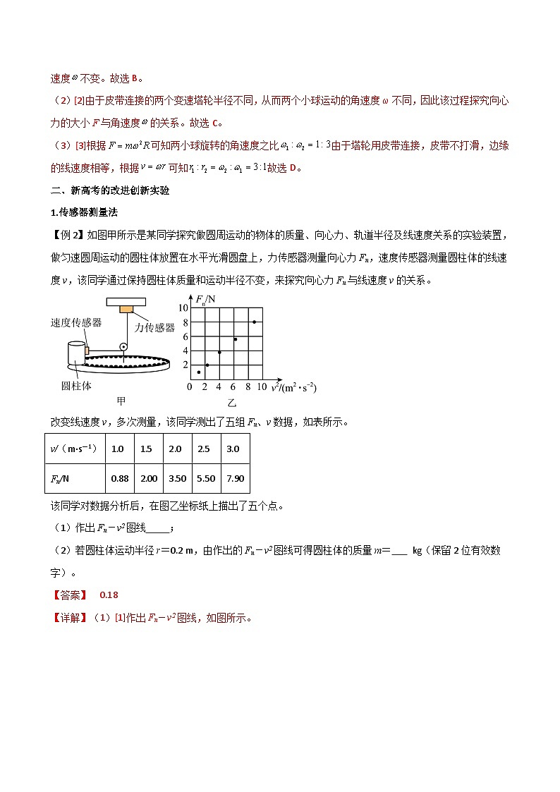 高考物理一轮复习单元综合训练专题27 探究向心力大小的表达式（解析版）第3页
