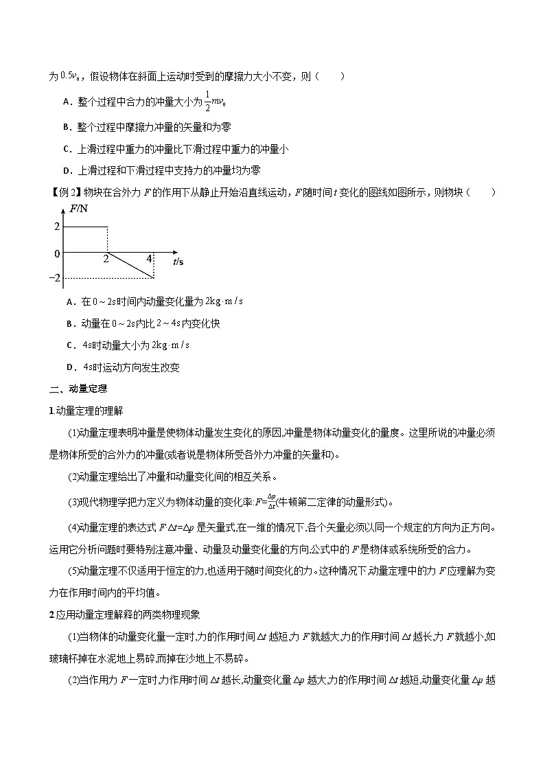 高考物理一轮复习单元综合训练专题36 动量 冲量和动量定理（原卷版）第2页