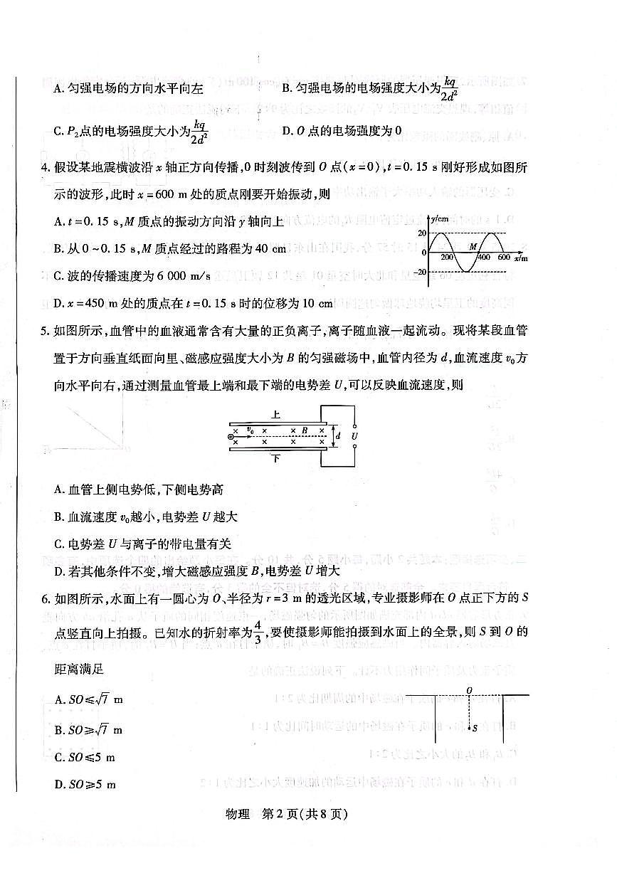 安徽省多校联考2026届高三上学期1月月考物理试卷（扫描版无答案）第2页