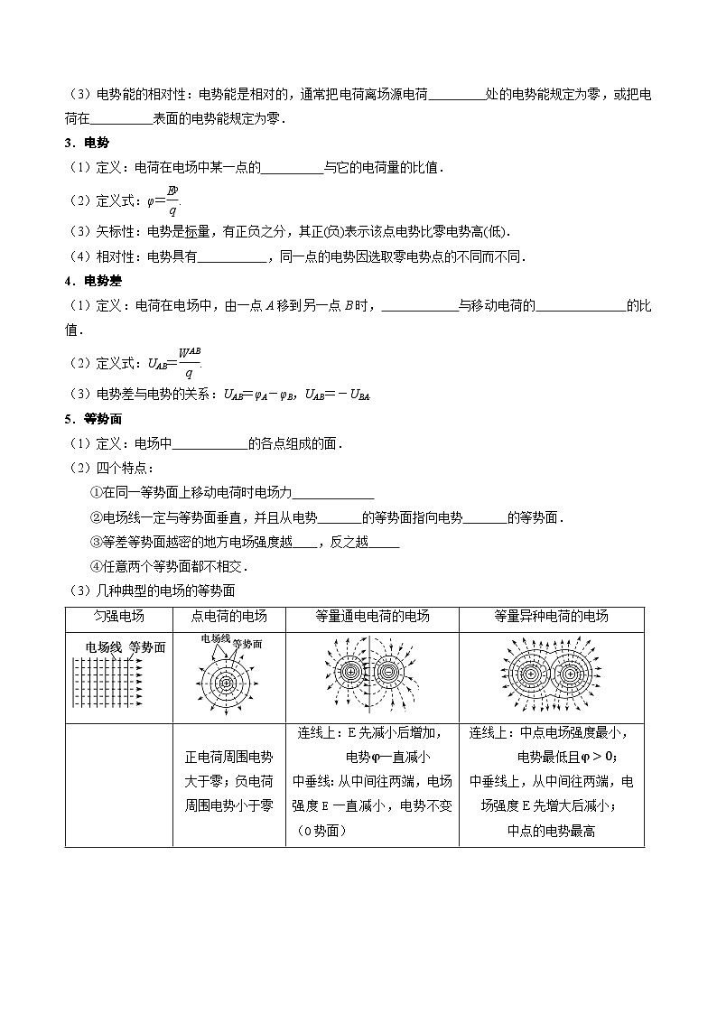 高考物理一轮复习考点精讲精练考点35 电场能的性质（原卷版）第3页