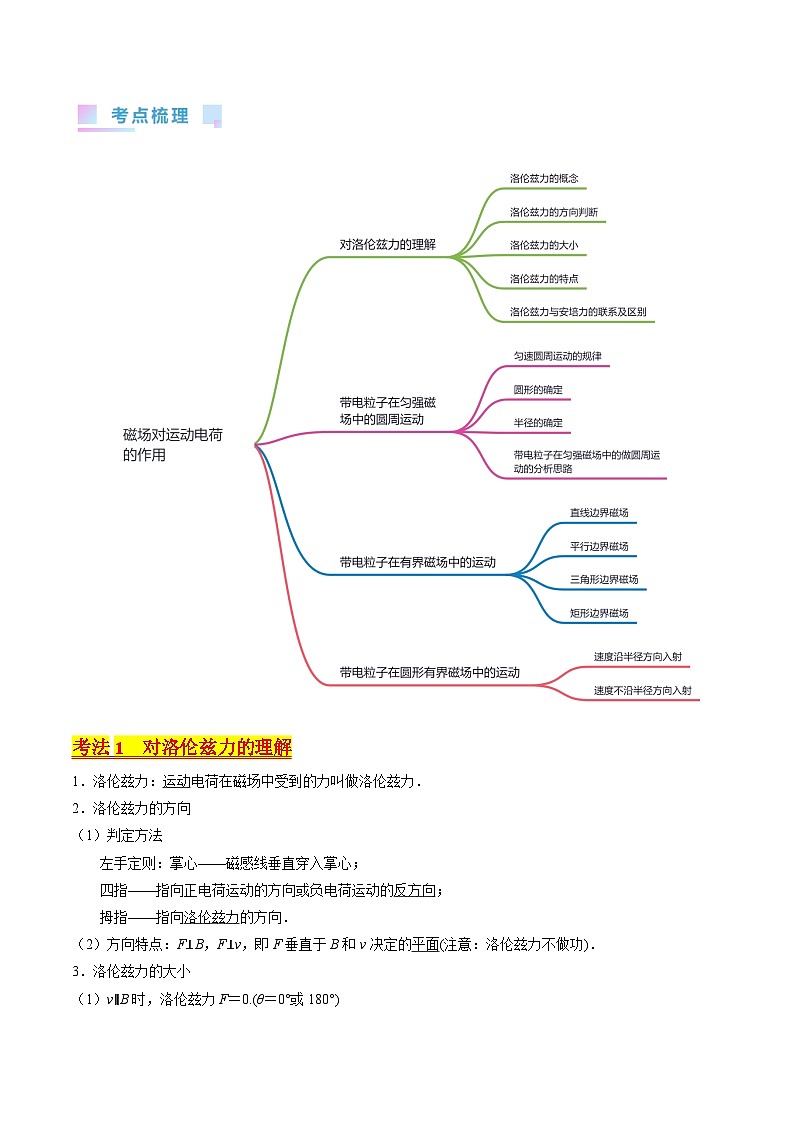 高考物理一轮复习考点精讲精练考点46  磁场对运动电荷的作用（解析版）第2页
