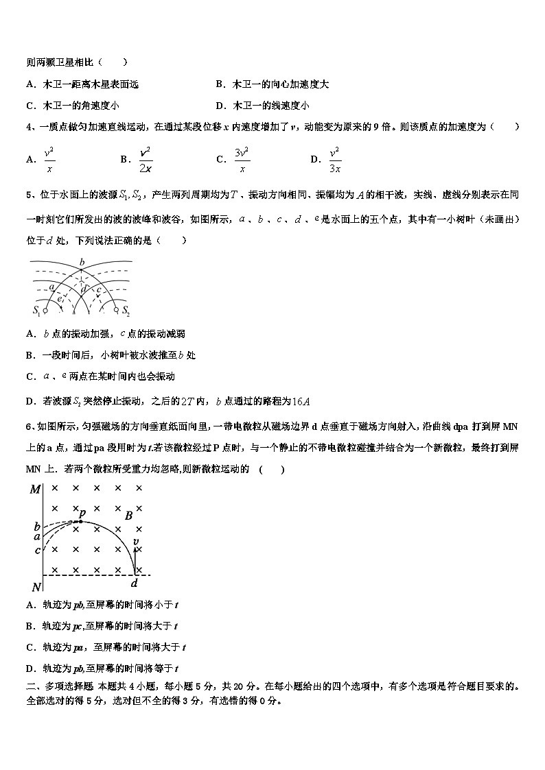 2026届江西省抚州第一中学高考适应性考试物理试卷含解析第2页