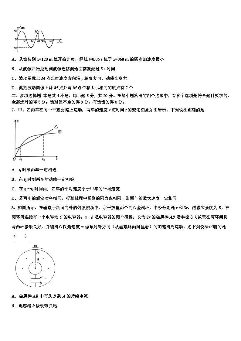 2026届江西省吉安市安福中学高考物理四模试卷含解析第3页