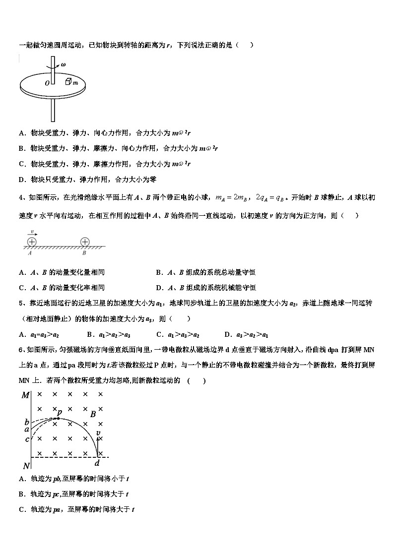 2026届江西省赣州市四校协作体高三下学期第六次检测物理试卷含解析第2页