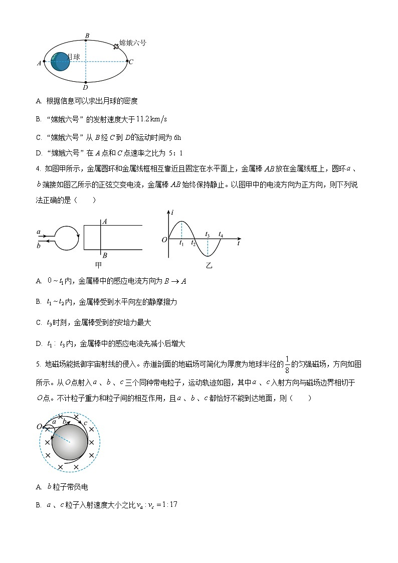 四川省仁寿第一中学（北校区）2026届高三上学期一模物理试题（原卷版）第2页