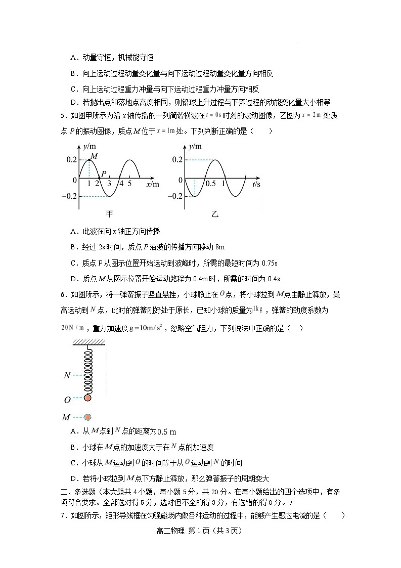 2025 年下学期娄底市部分普通高中高二期末考试物理试卷第2页