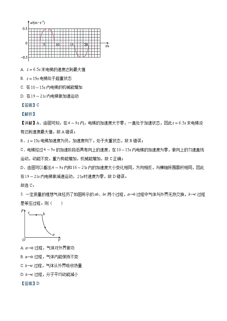 重庆市西南大学附属中学2026届高三下学期3月定时检测物理试题　 Word版含解析第3页