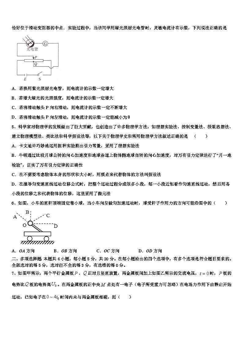 2026届江西省南昌县莲塘一中高考冲刺押题（最后一卷）物理试卷含解析第2页