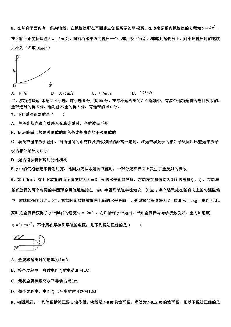 2026届江西省南昌市东湖区南昌十中高考物理倒计时模拟卷含解析第3页