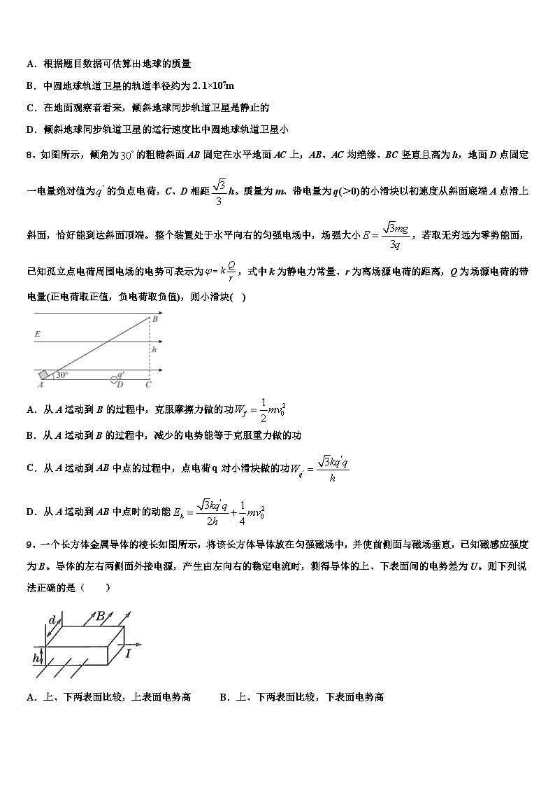 2026届江西省南昌市十所省重点中学高考冲刺物理模拟试题含解析第3页