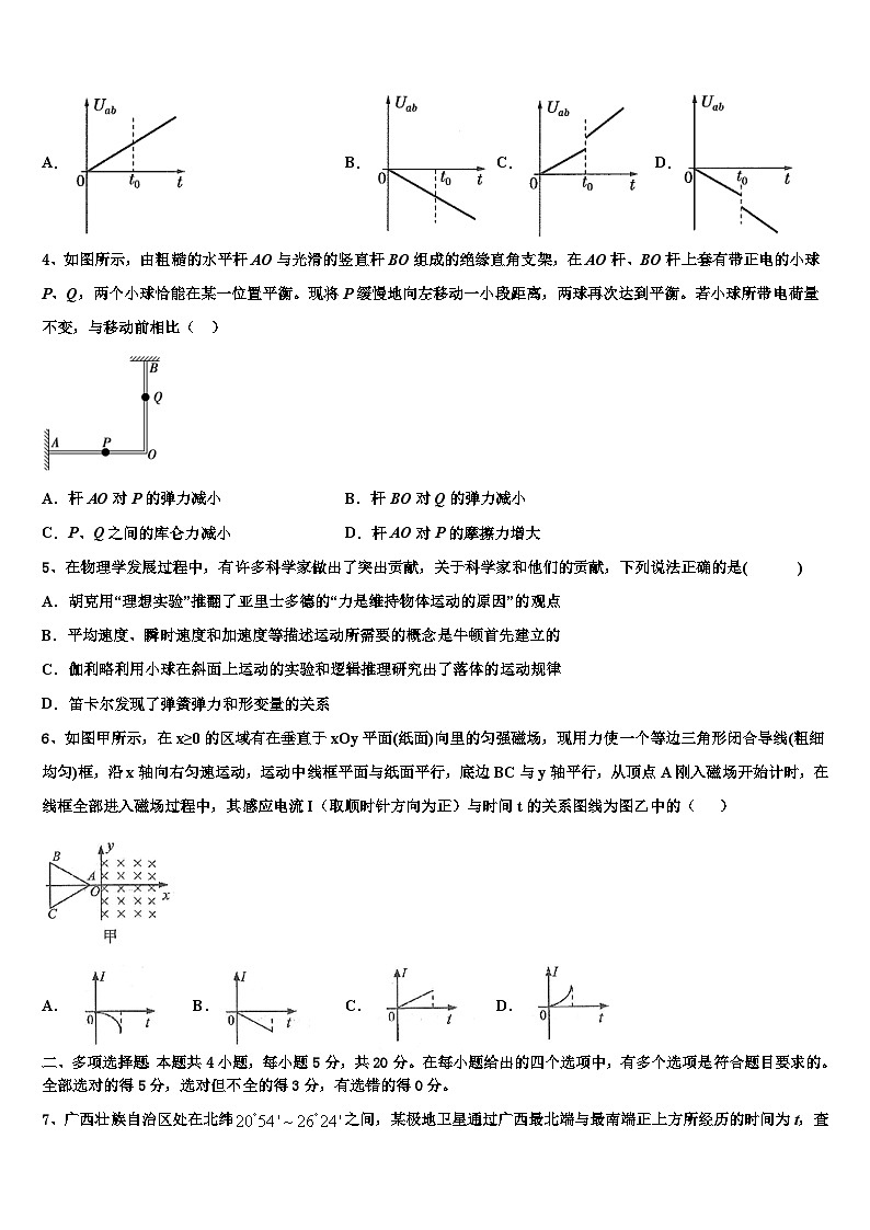 2026届江西省南昌市十所省重点中学高考压轴卷物理试卷含解析第2页