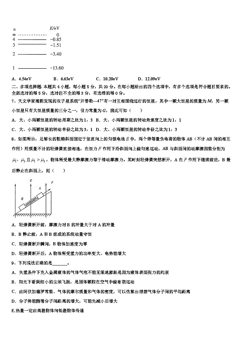 2026届江西省萍乡市重点中学高考冲刺模拟物理试题含解析第3页