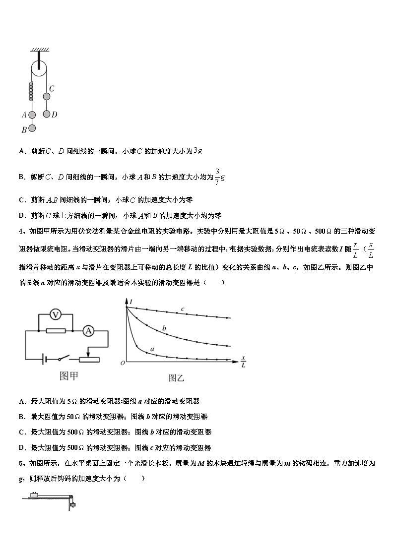 2026届江西省新余一中高考全国统考预测密卷物理试卷含解析第2页