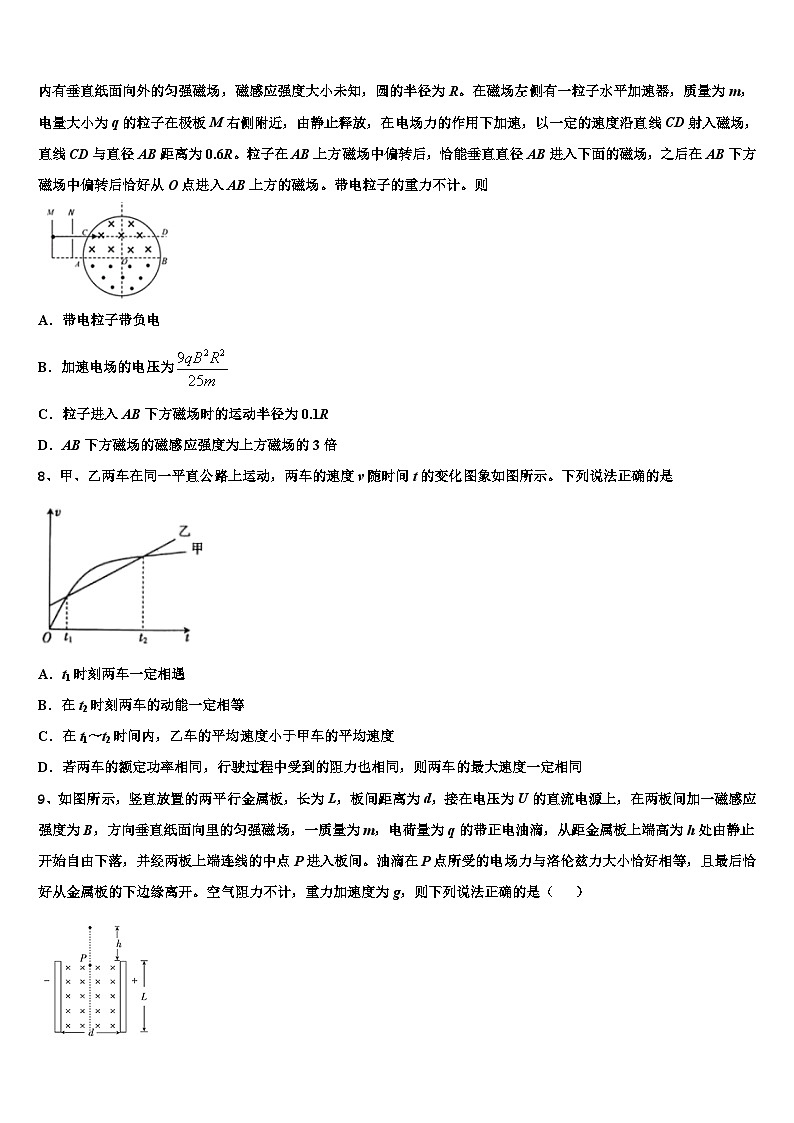2026届江西省新余市七校高三最后一卷物理试卷含解析第3页