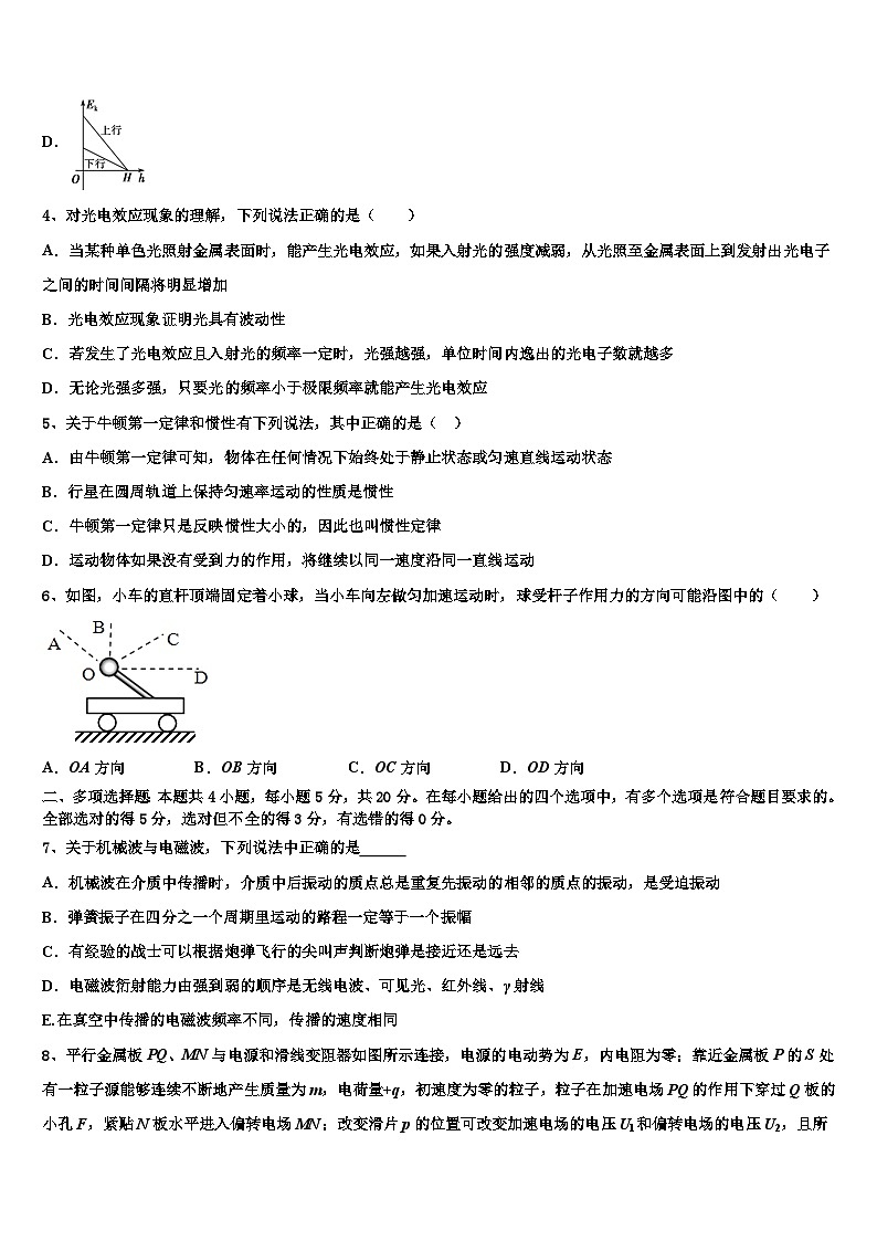 2026届江西省南昌市八一中学高三下学期第六次检测物理试卷含解析第2页