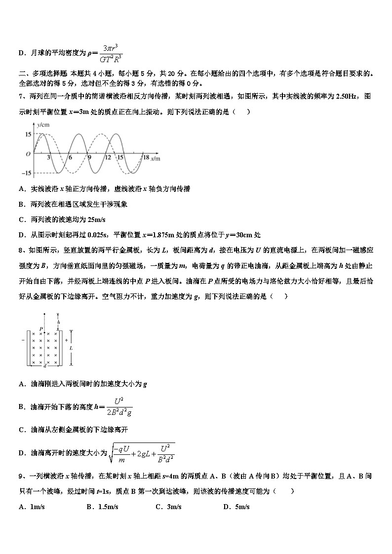 2026届江西省南昌第二中学高三下学期第六次检测物理试卷含解析2第3页