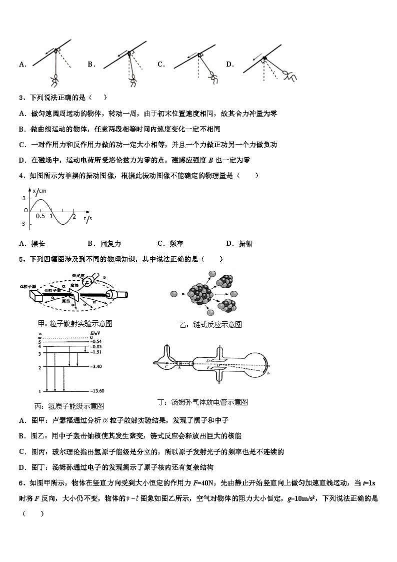 2026届开封市重点中学高考临考冲刺物理试卷含解析第2页